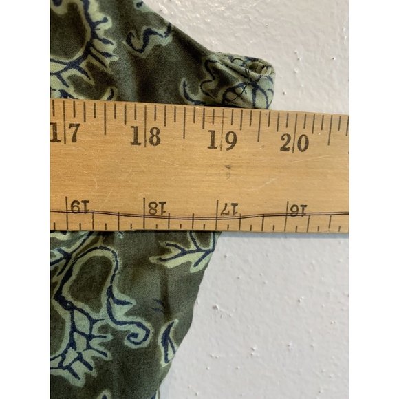 Peruvian Connection Floral Sheath Midi Dress Size 12 Womens Green Pima Cotton - Picture 8 of 12